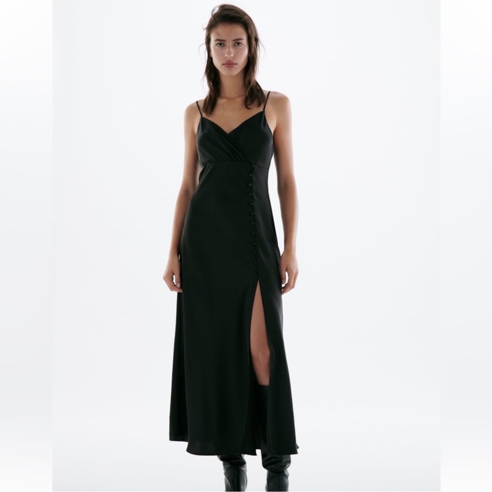 NWT ZARA BUTTON CAMI DRESS